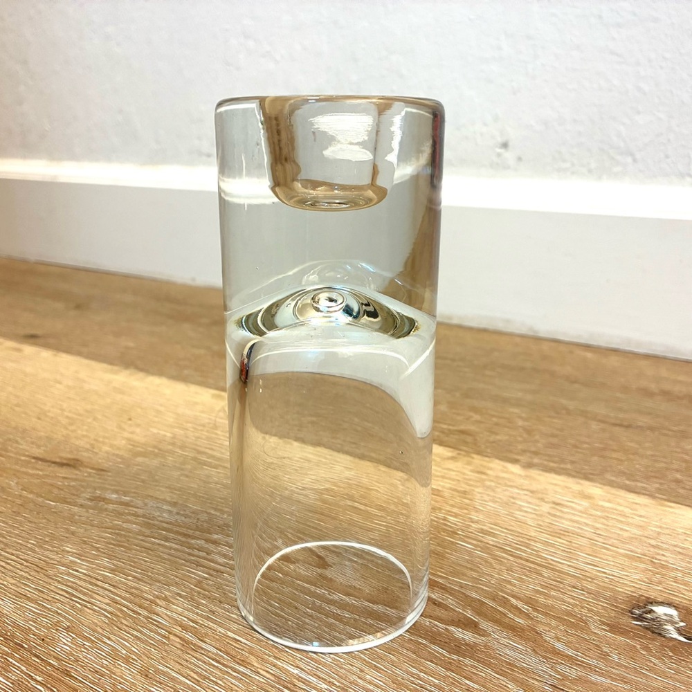 Krosno Poland Heavy Glass Candlestick Vase Combo Clear EUC 
Excellent Condition